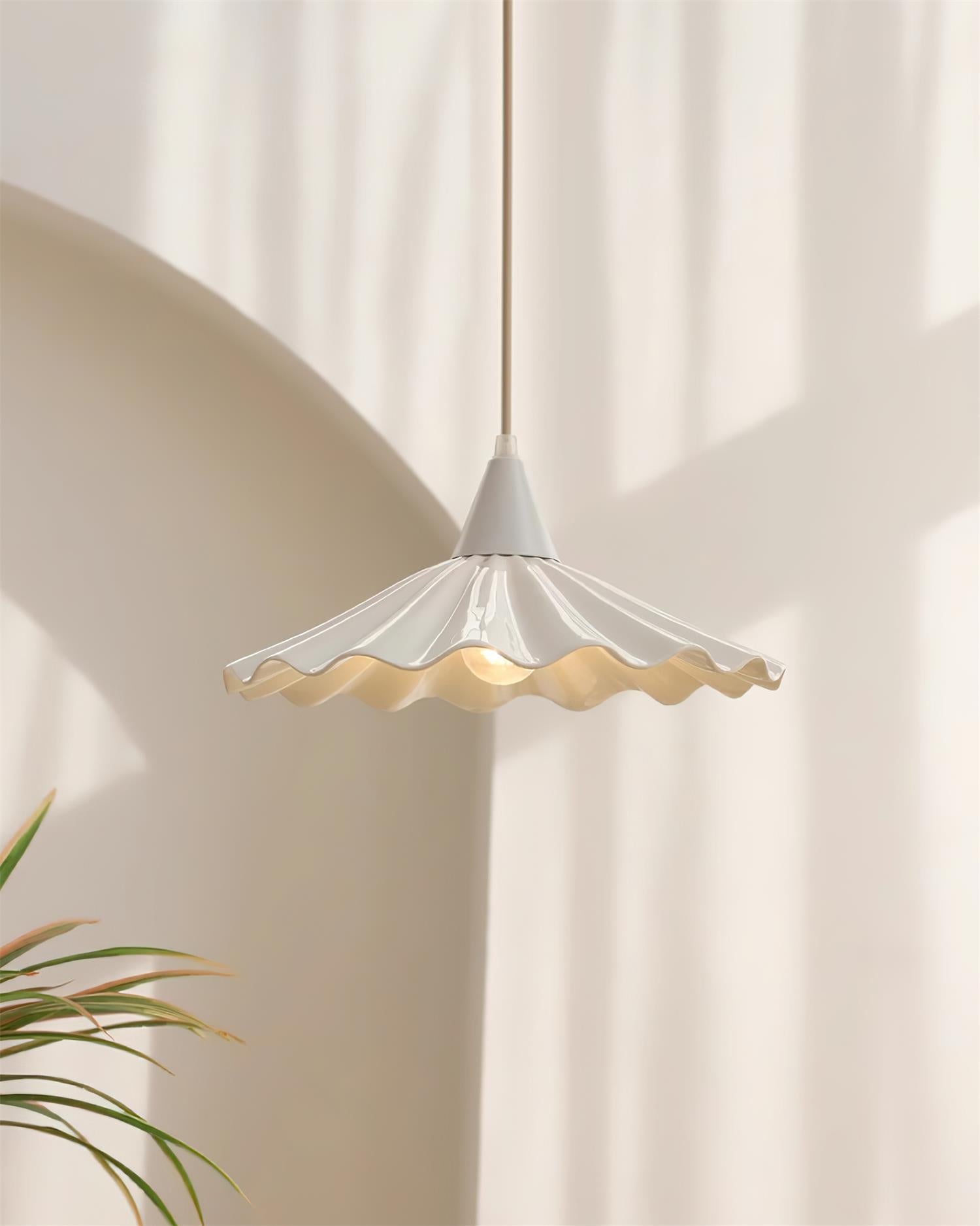 Rivora White Ceramic Pendant Light - Lamp Copper