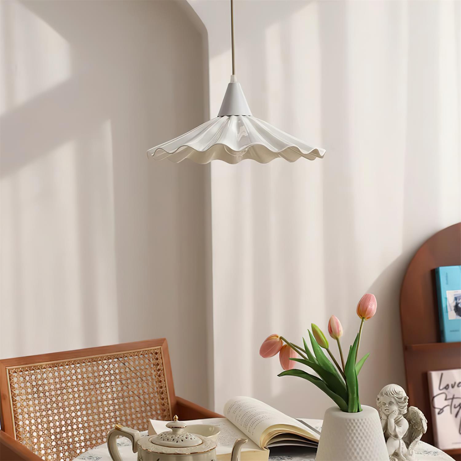 Rivora White Ceramic Pendant Light - Lamp Copper
