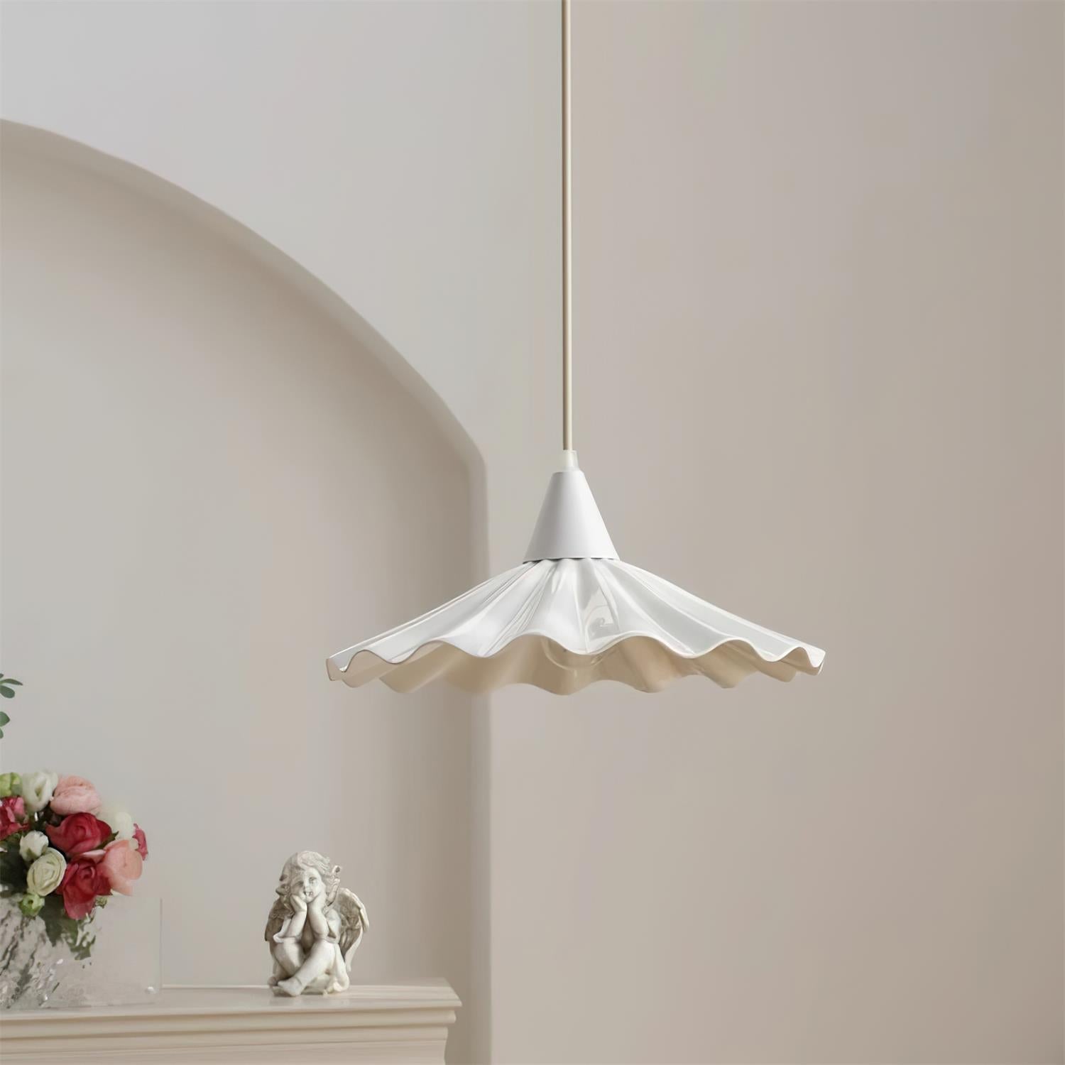 Rivora White Ceramic Pendant Light - Lamp Copper