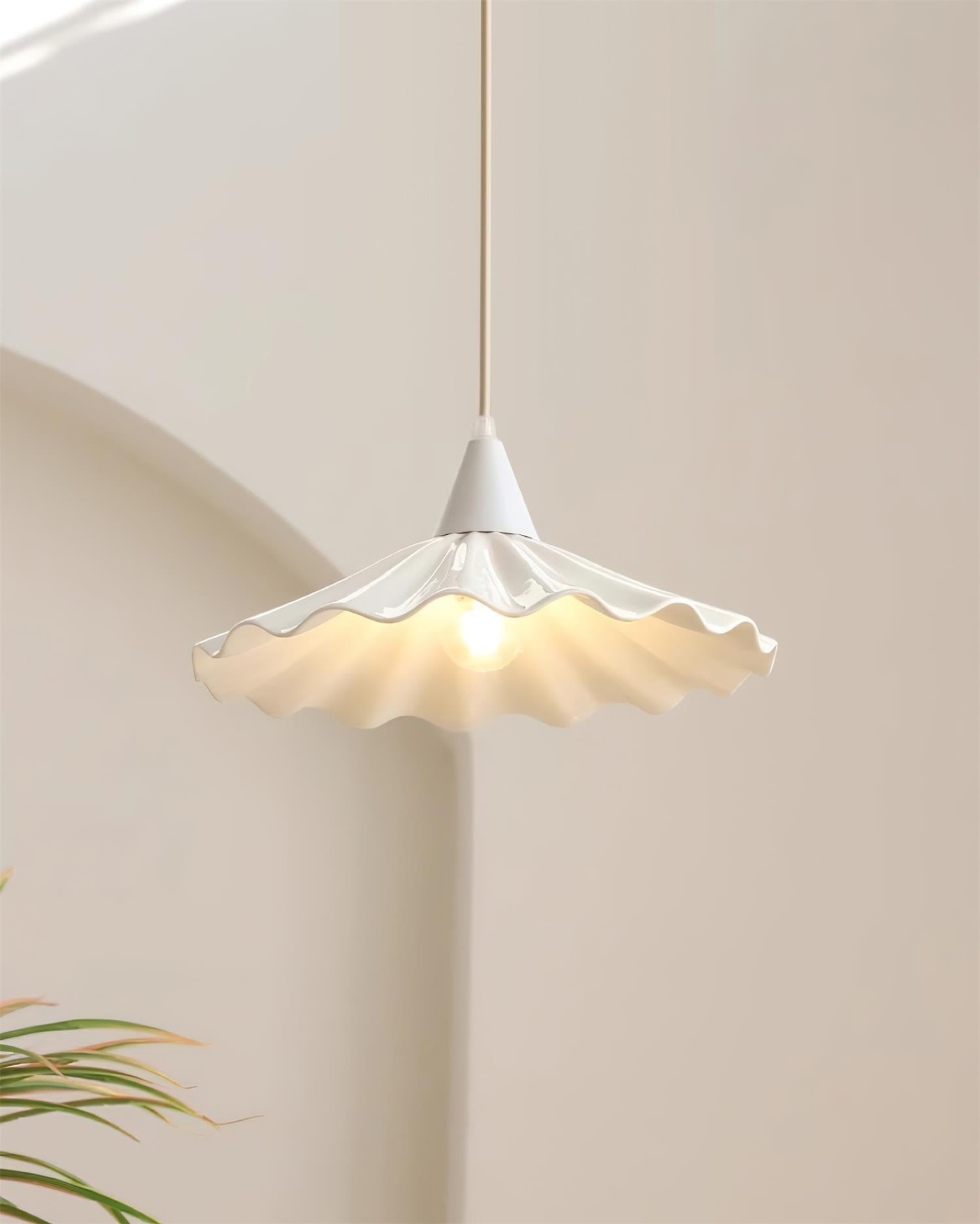 Rivora White Ceramic Pendant Light - Lamp Copper