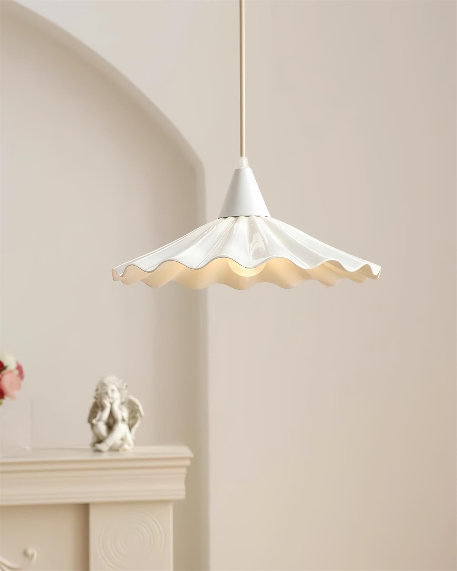 Rivora White Ceramic Pendant Light - Lamp Copper