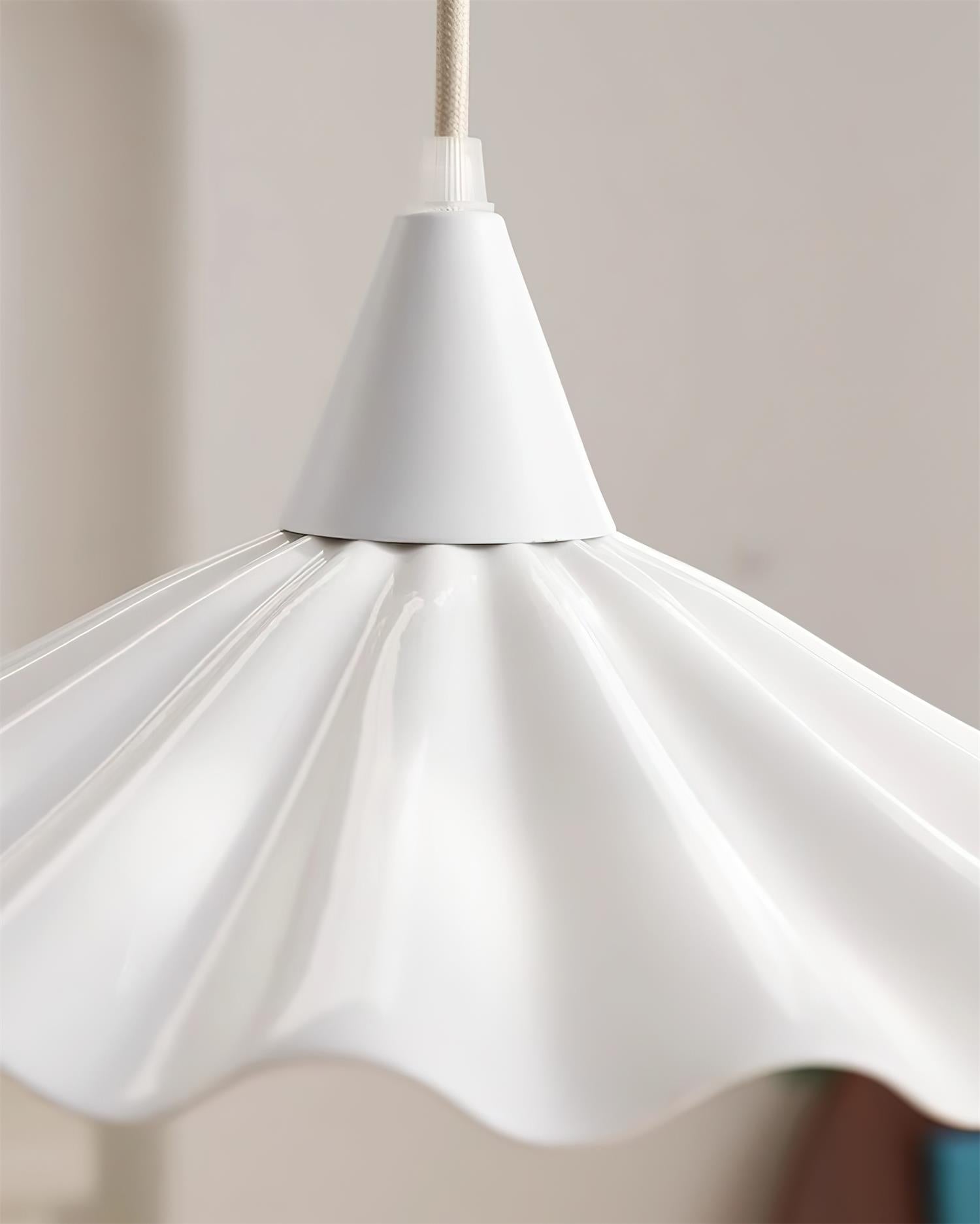 Rivora White Ceramic Pendant Light - Lamp Copper