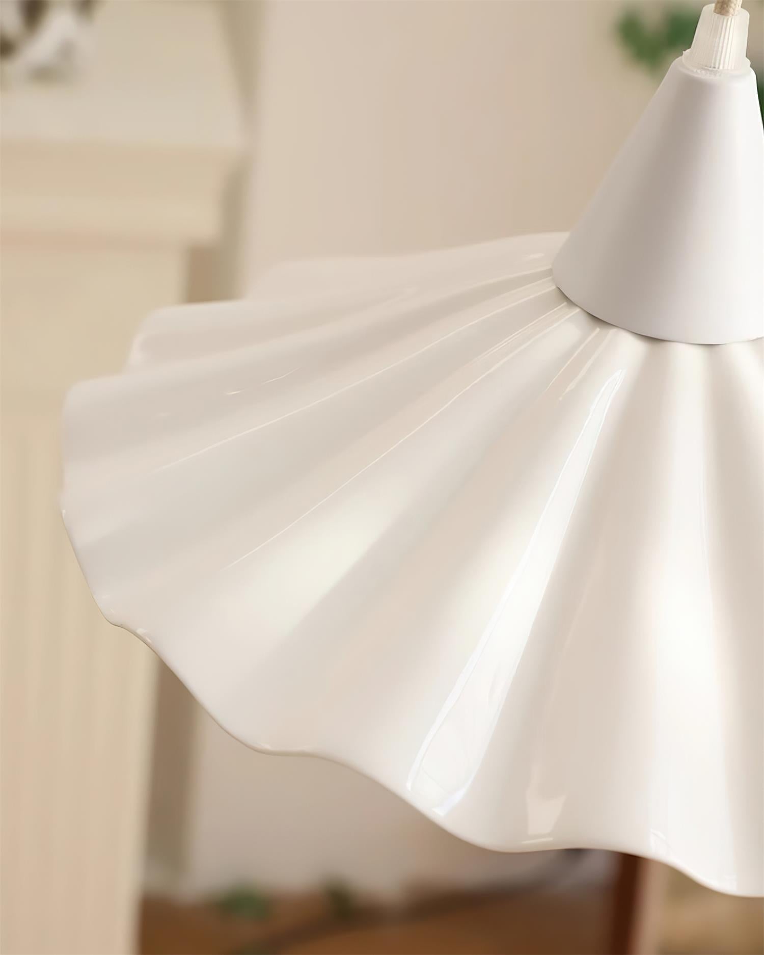 Rivora White Ceramic Pendant Light - Lamp Copper