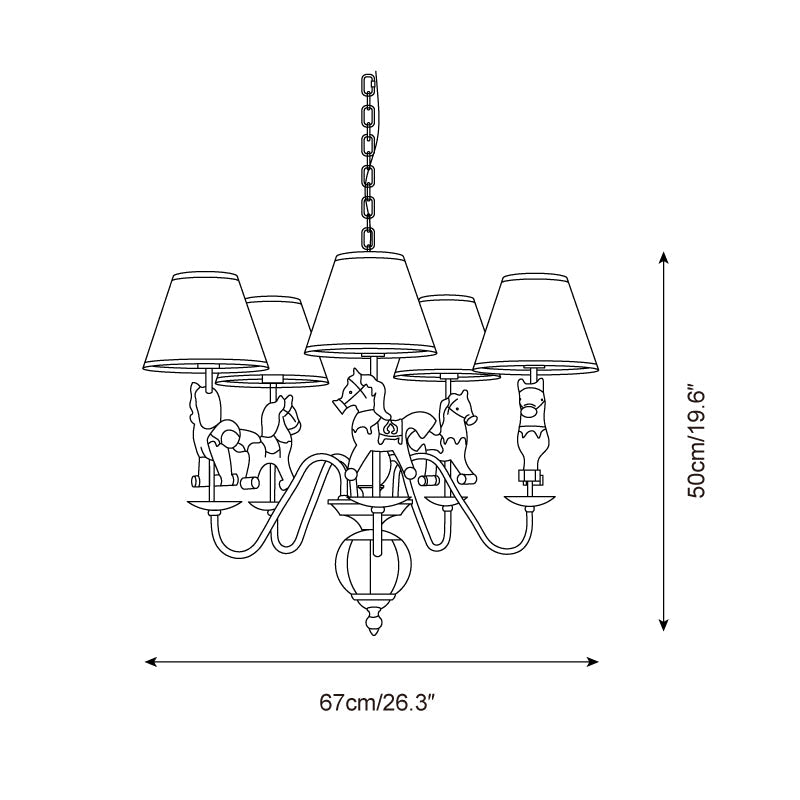 Delfio Carousel Chandelier - Lamp Copper