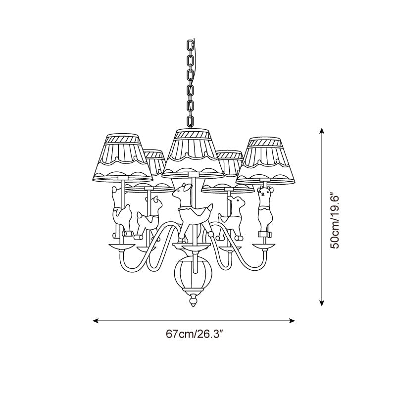 Delfio Carousel Chandelier - Lamp Copper