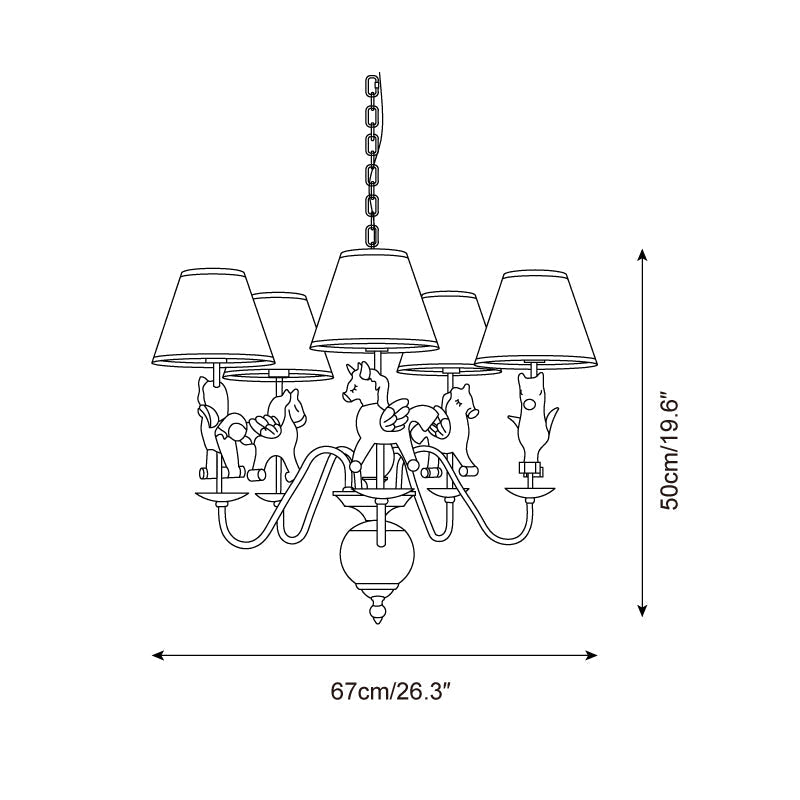 Delfio Carousel Chandelier - Lamp Copper