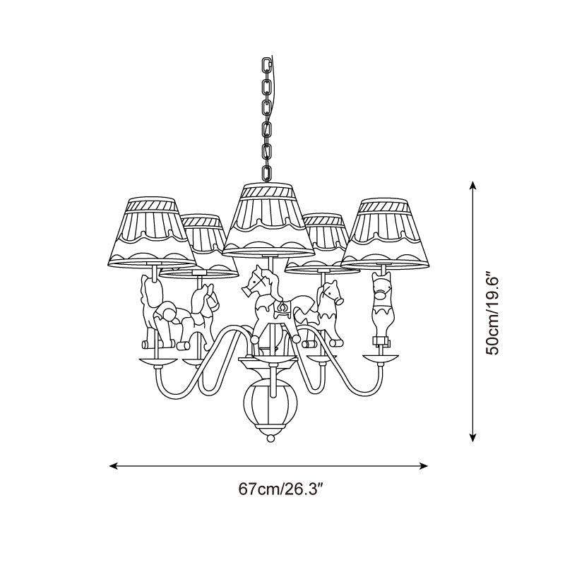 Delfio Carousel Chandelier - Lamp Copper
