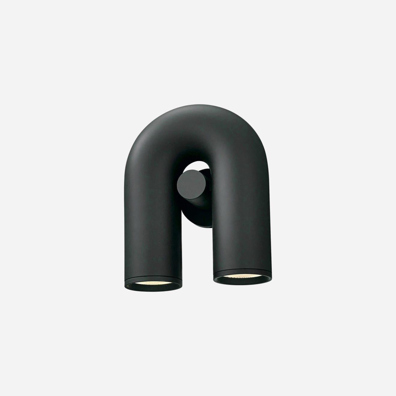 Arisha Wall Lamp U-shaped Design LED Metal, Black/Blue/Gray/Red, Bedroom - Lamp Copper