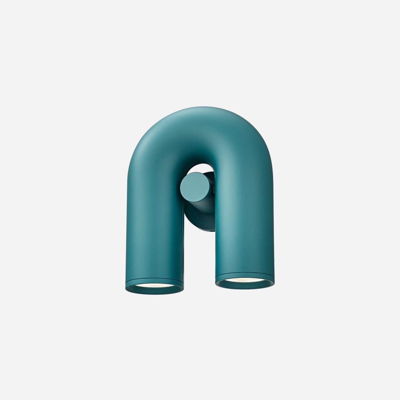 Arisha Wall Lamp U-shaped Design LED Metal, Black/Blue/Gray/Red, Bedroom - Lamp Copper
