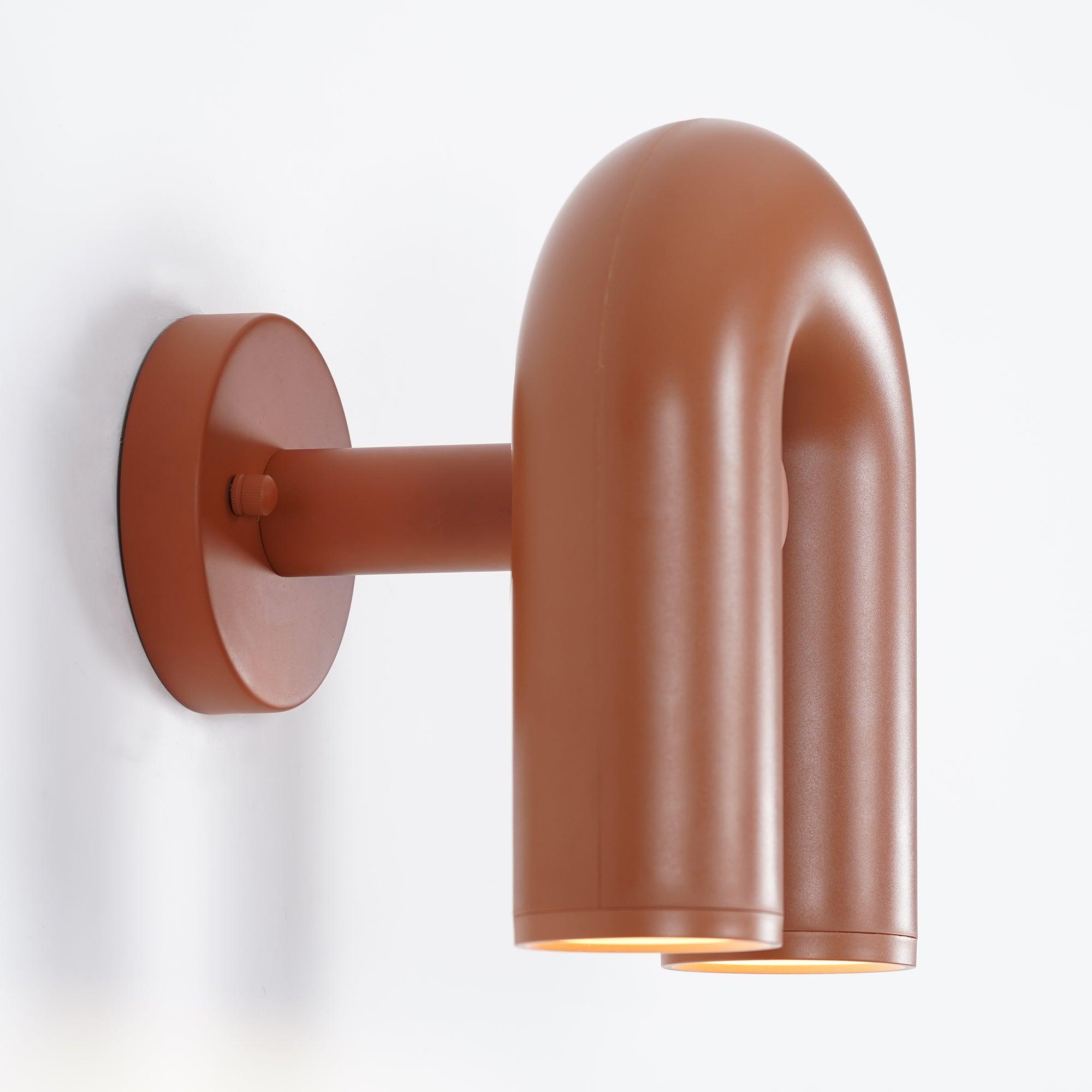 Arisha Wall Lamp U-shaped Design LED Metal, Black/Blue/Gray/Red, Bedroom - Lamp Copper