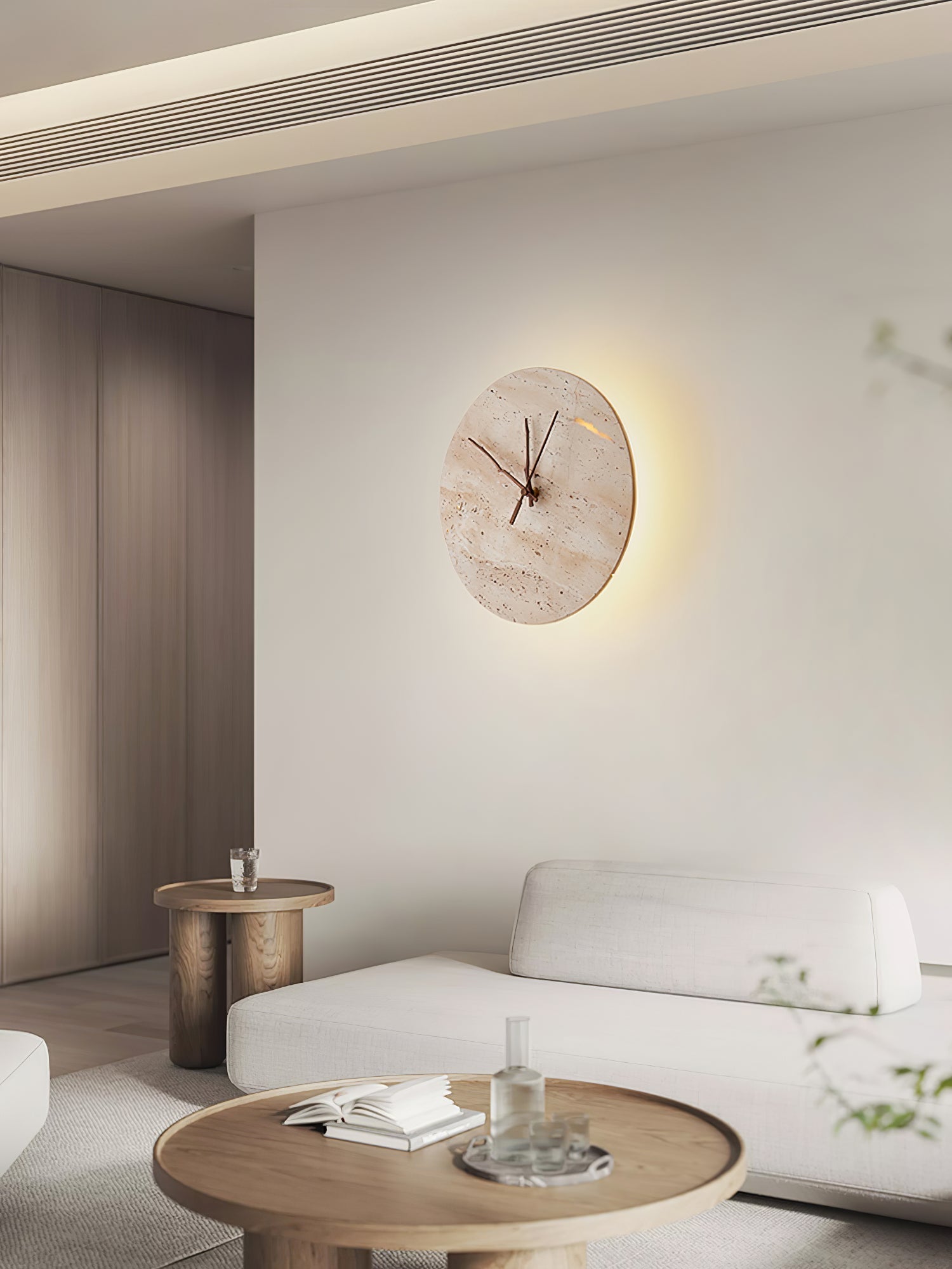 Volira Minimalist Travertine Wall Light - Lamp Copper