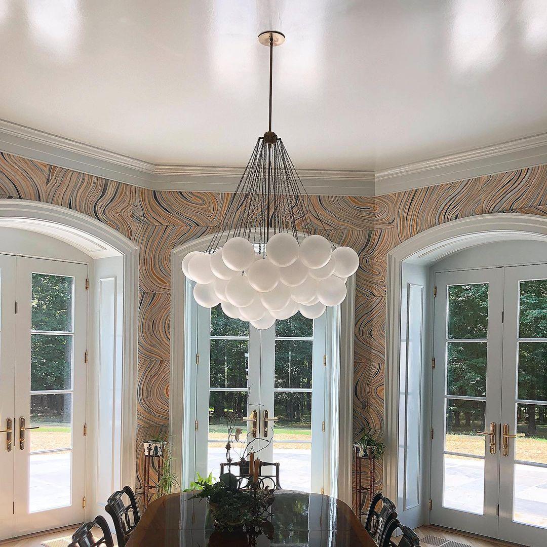 Fayne Glass Globe Pendant Light Bubble - Lamp Copper