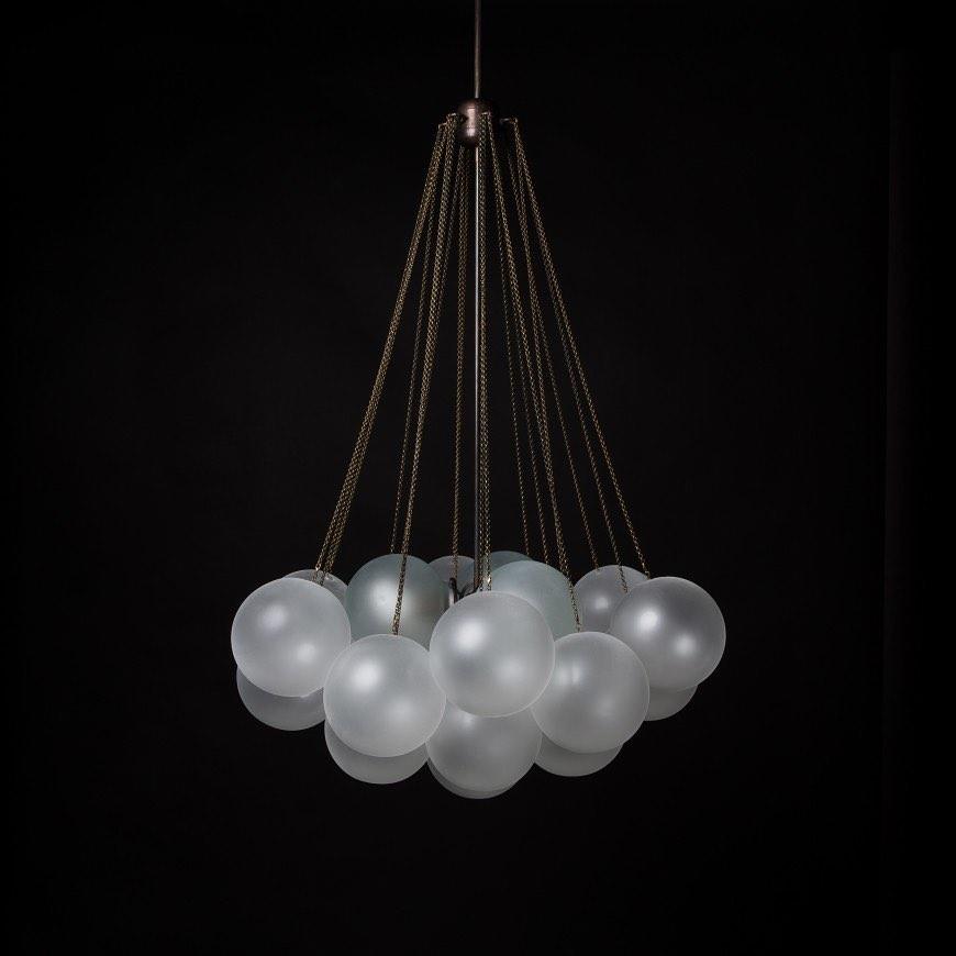 Fayne Glass Globe Pendant Light Bubble - Lamp Copper