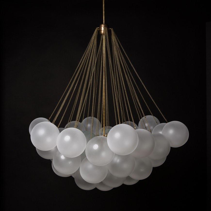 Fayne Glass Globe Pendant Light Bubble - Lamp Copper