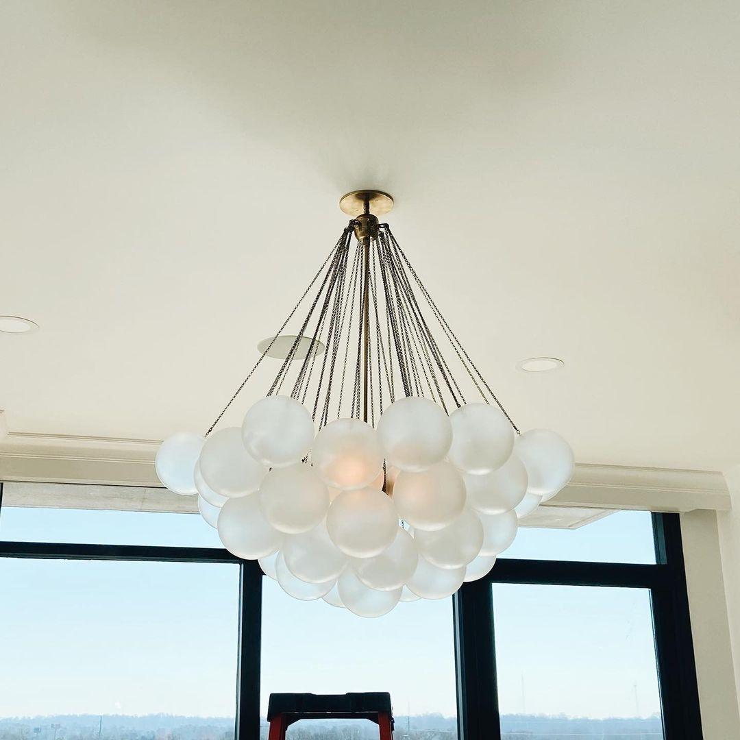 Fayne Glass Globe Pendant Light Bubble - Lamp Copper