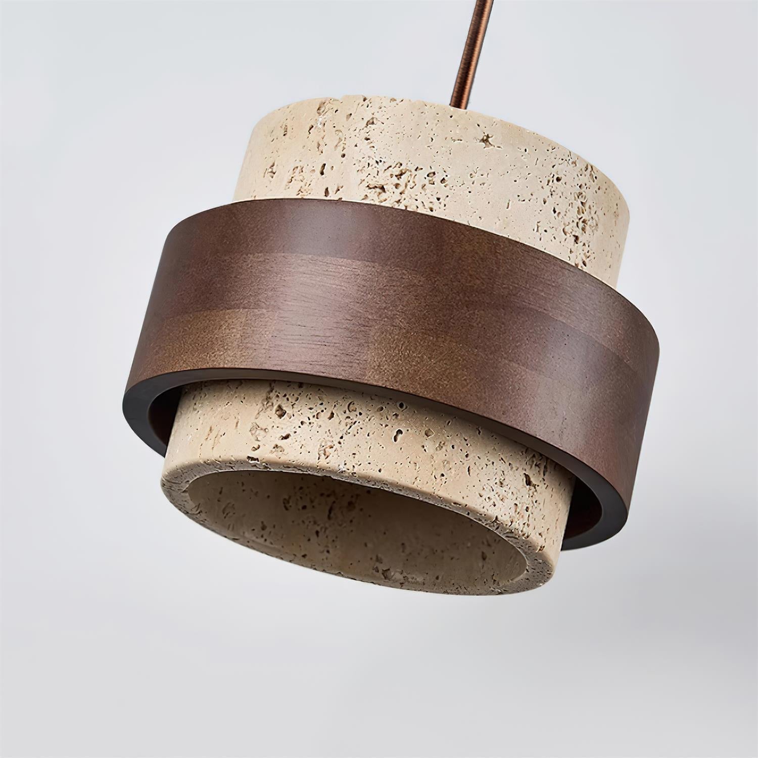 Perra Pendant Light Travertine - Lamp Copper