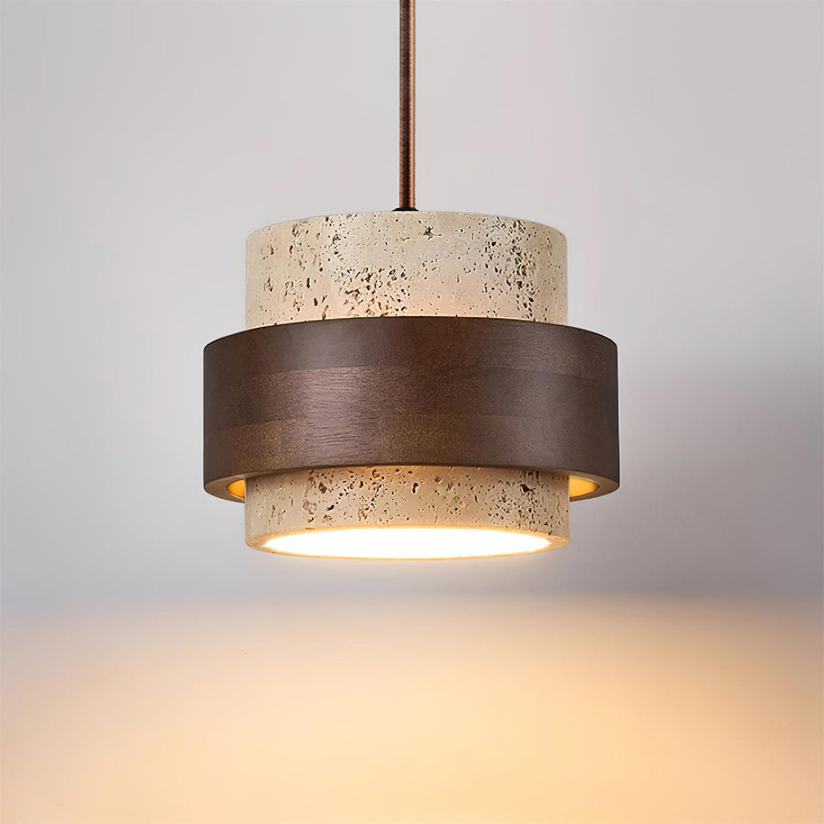 Perra Pendant Light Travertine - Lamp Copper