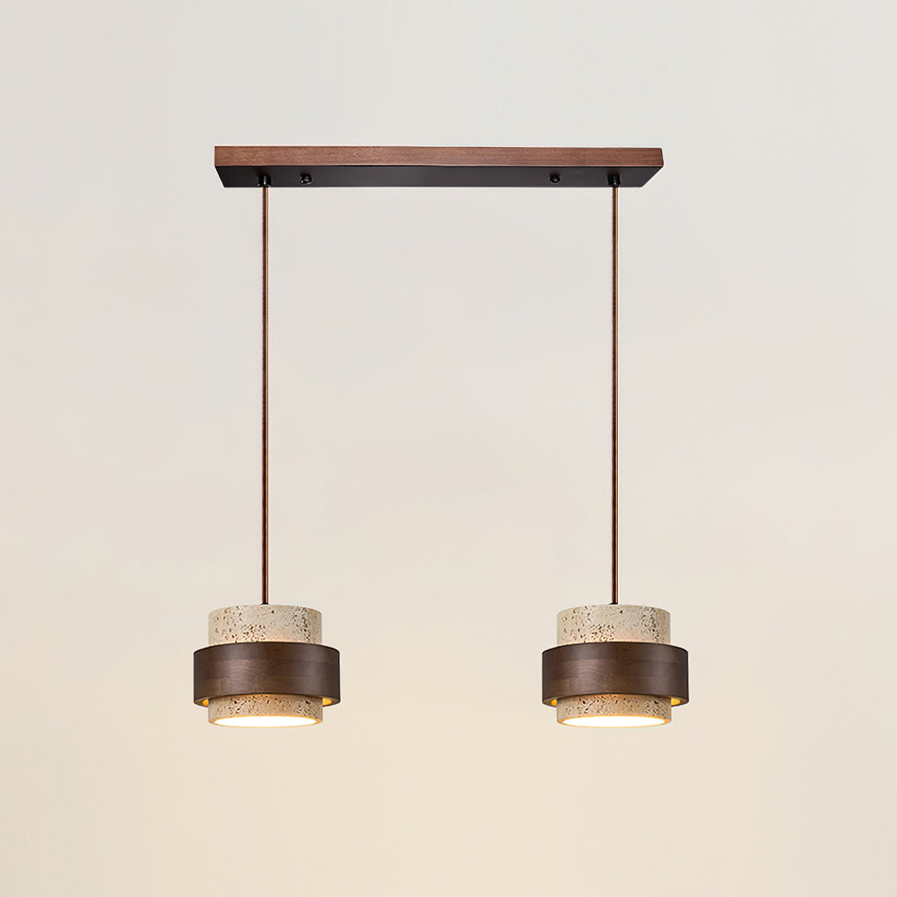 Ritta Pendant Light Travertine - Lamp Copper