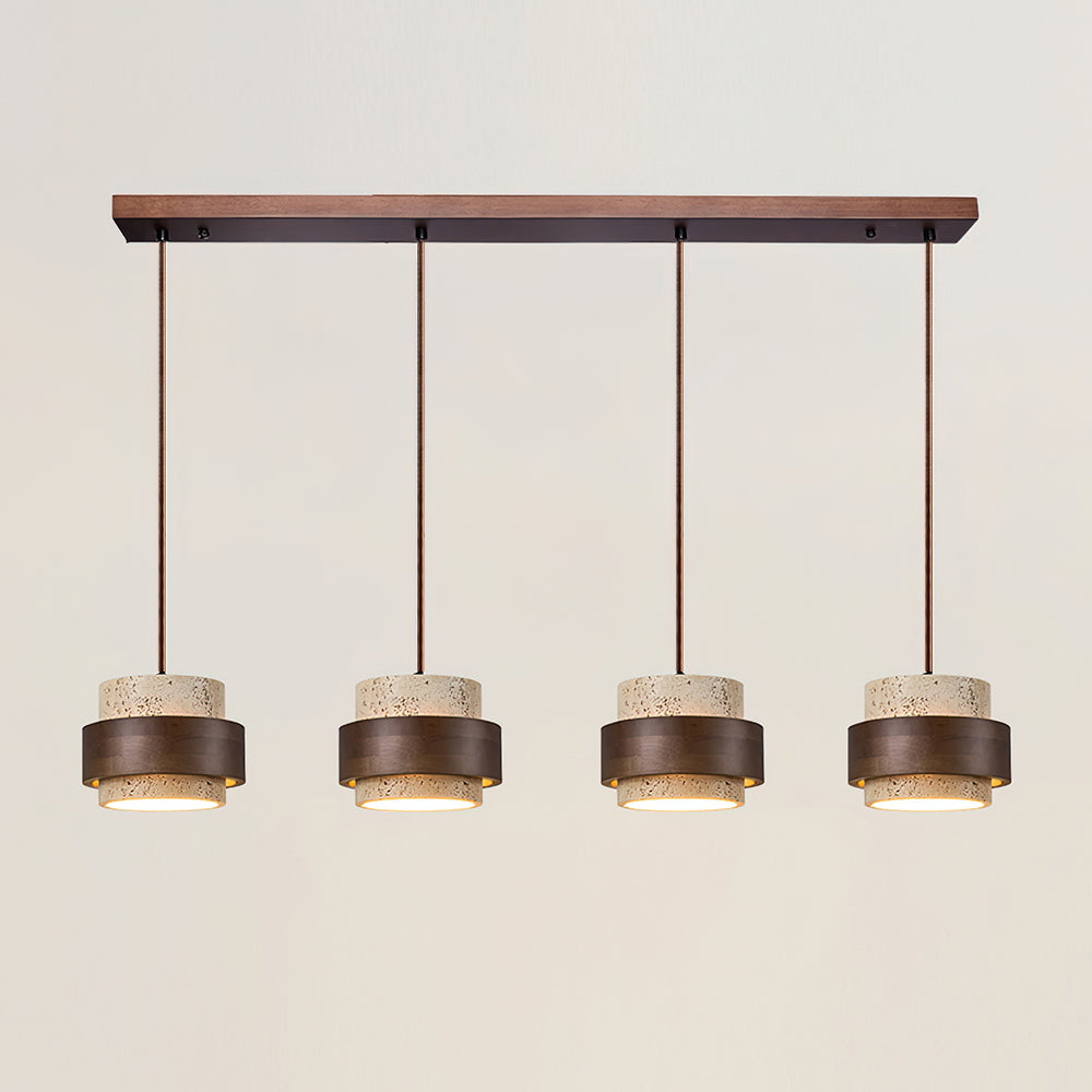 Ritta Pendant Light Travertine - Lamp Copper