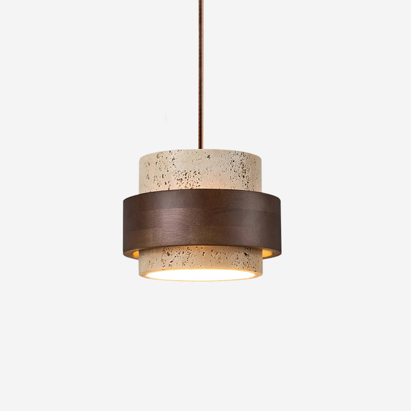 Ritta Pendant Light Travertine - Lamp Copper