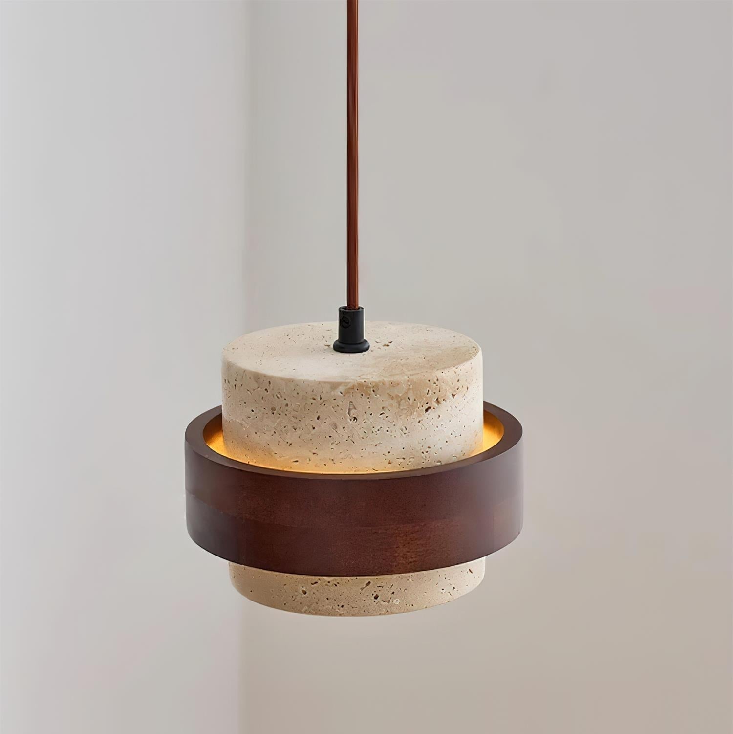 Ritta Pendant Light Travertine - Lamp Copper