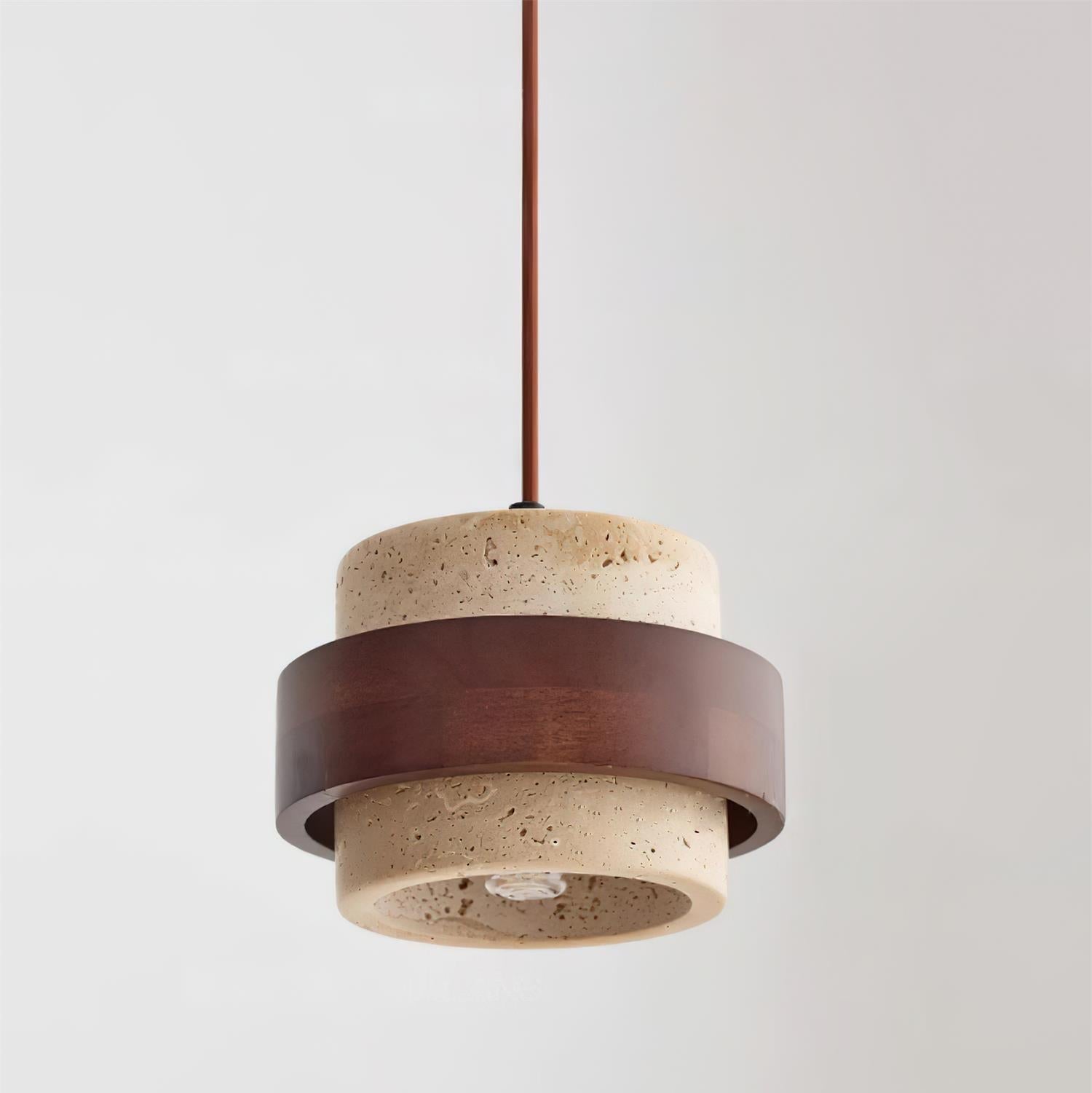 Perra Pendant Light Travertine - Lamp Copper
