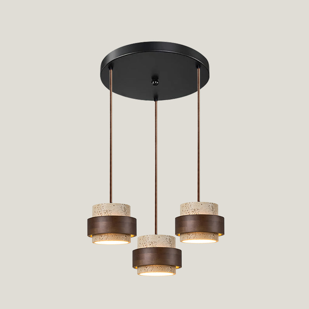 Ritta Pendant Light Travertine - Lamp Copper