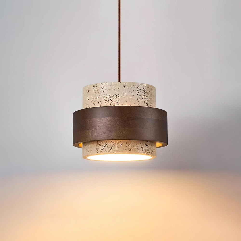 Ritta Pendant Light Travertine - Lamp Copper