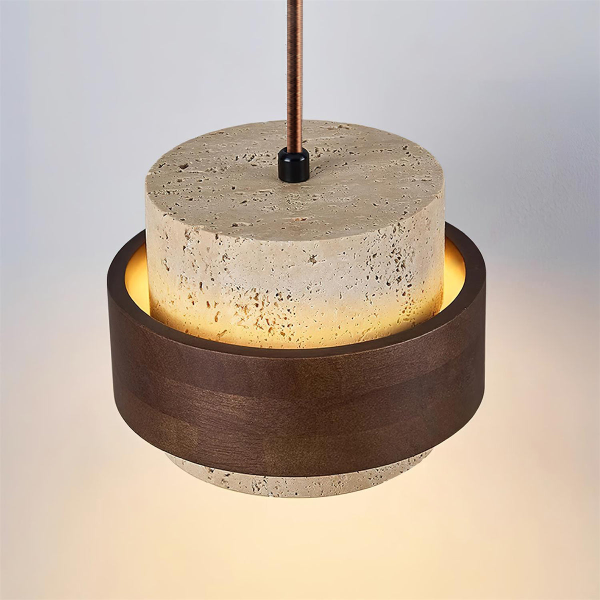 Ritta Pendant Light Travertine - Lamp Copper