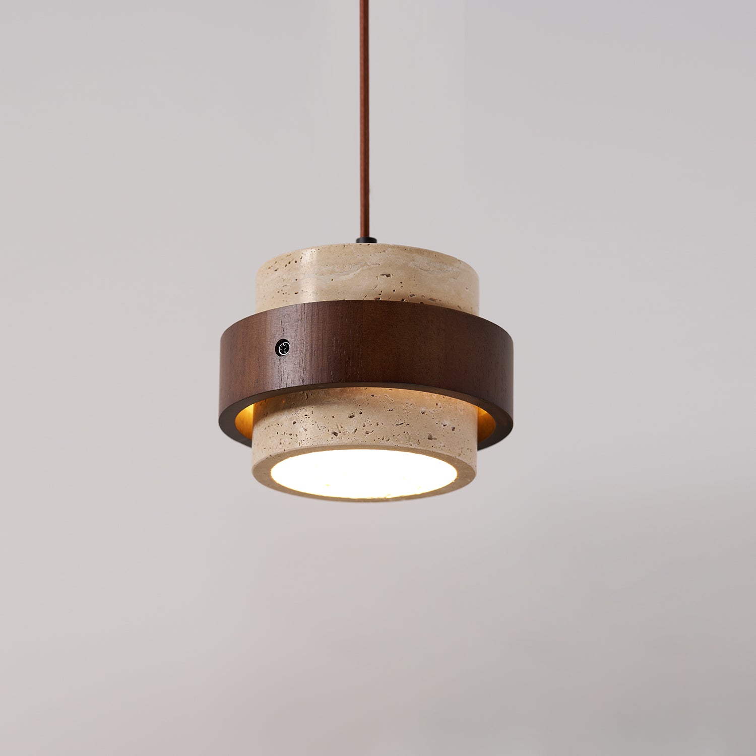 Ritta Pendant Light Travertine - Lamp Copper