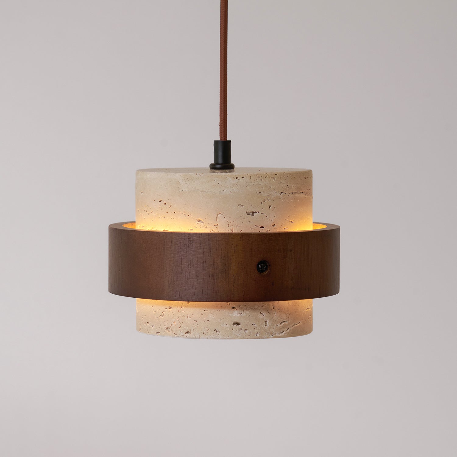 Ritta Pendant Light Travertine - Lamp Copper