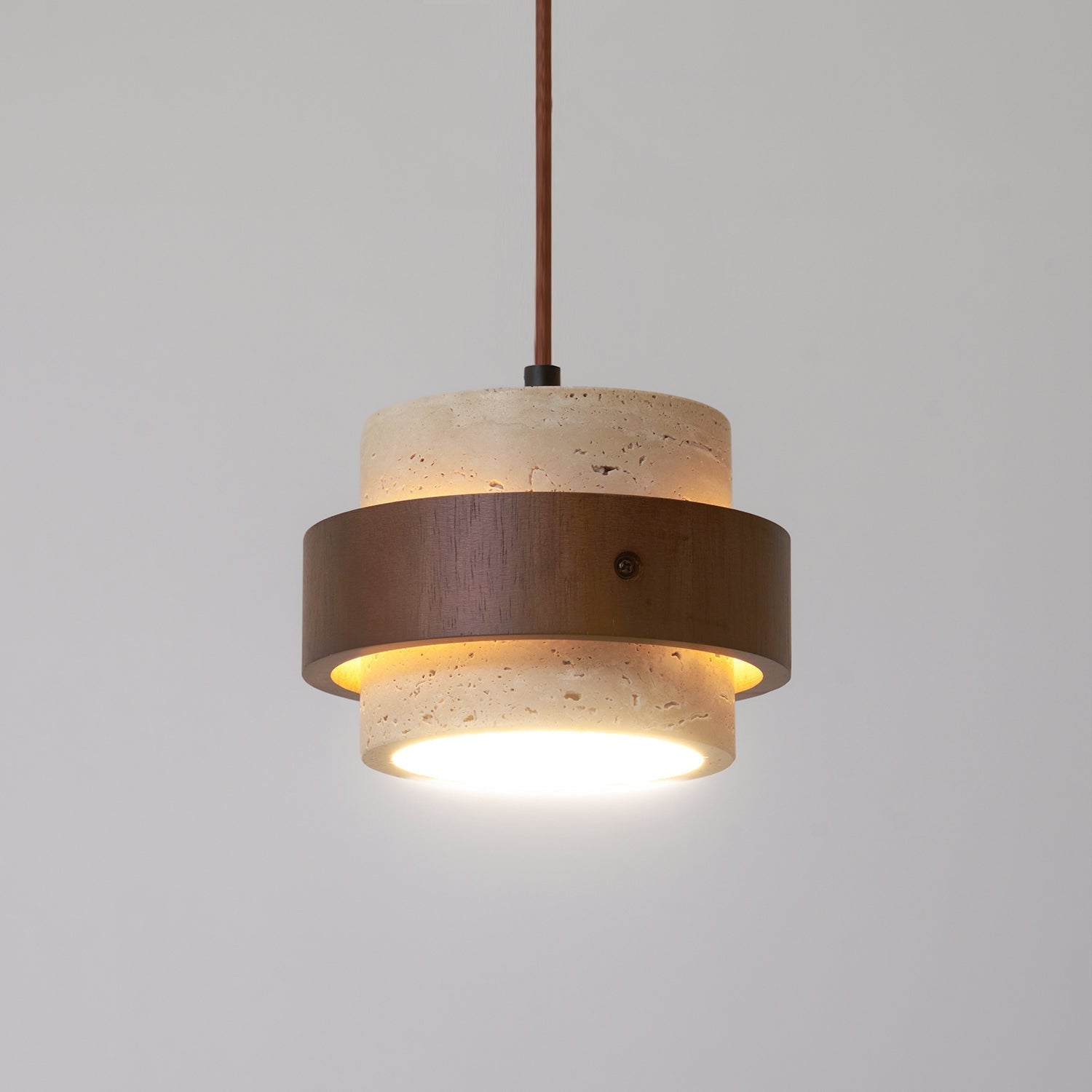 Perra Pendant Light Travertine - Lamp Copper