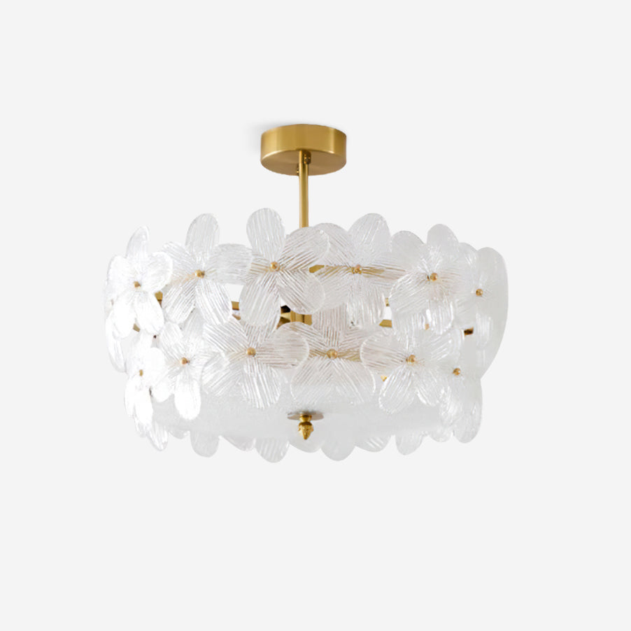 Fionel Glass Semi-Flush Mount Light - Lamp Copper