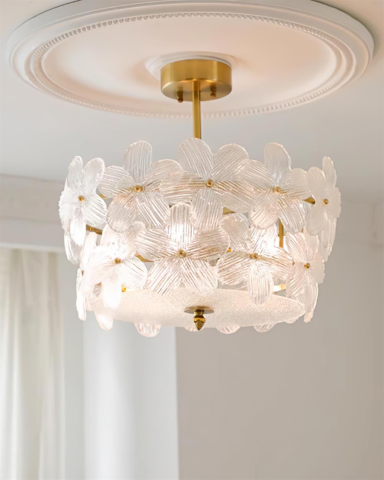 Fionel Glass Semi-Flush Mount Light - Lamp Copper