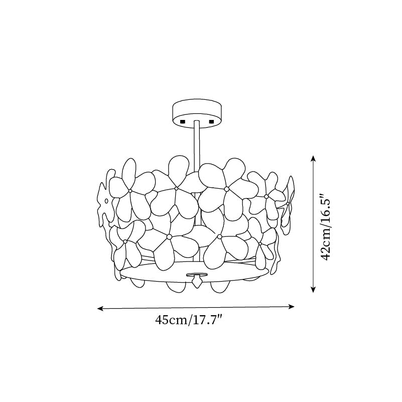 Fionel Glass Semi-Flush Mount Light - Lamp Copper