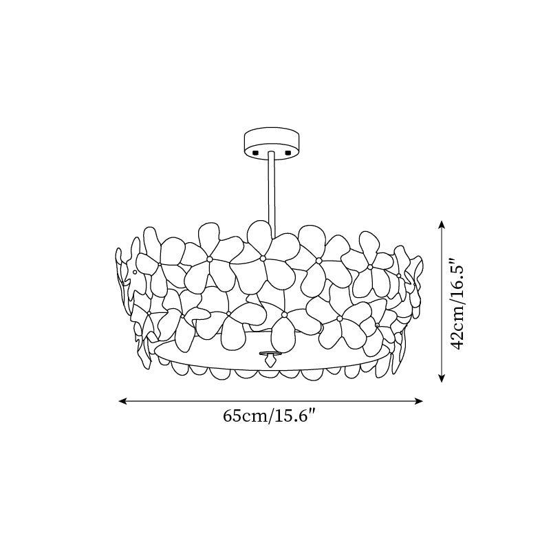 Fionel Glass Semi-Flush Mount Light - Lamp Copper