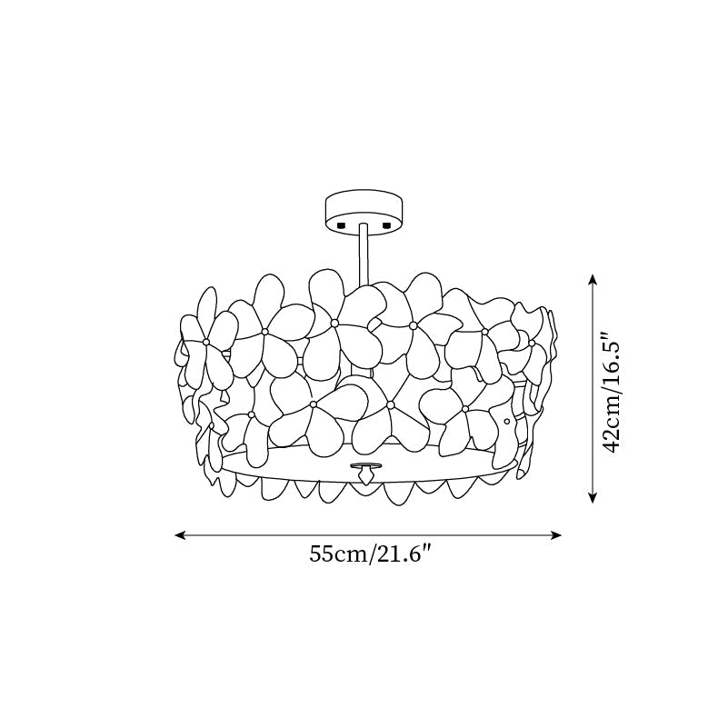 Fionel Glass Semi-Flush Mount Light - Lamp Copper