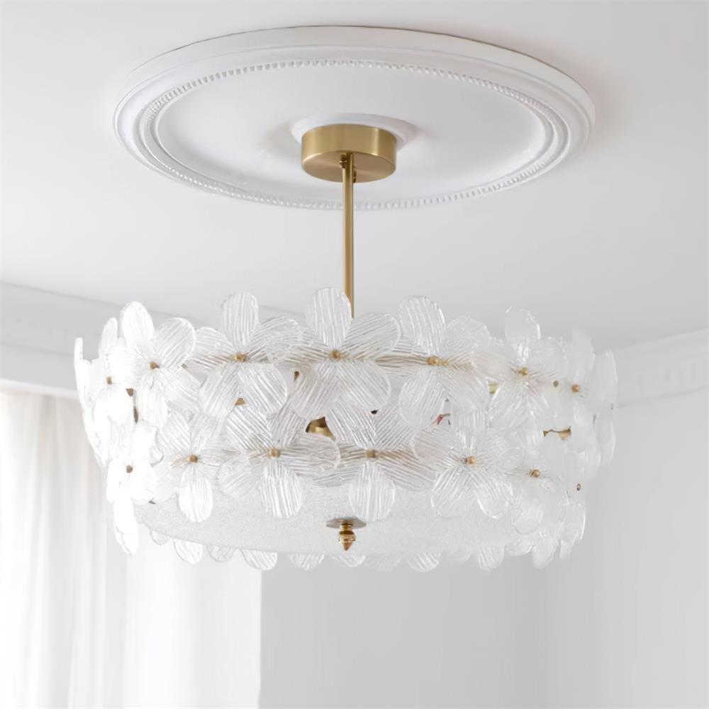 Fionel Glass Semi-Flush Mount Light - Lamp Copper