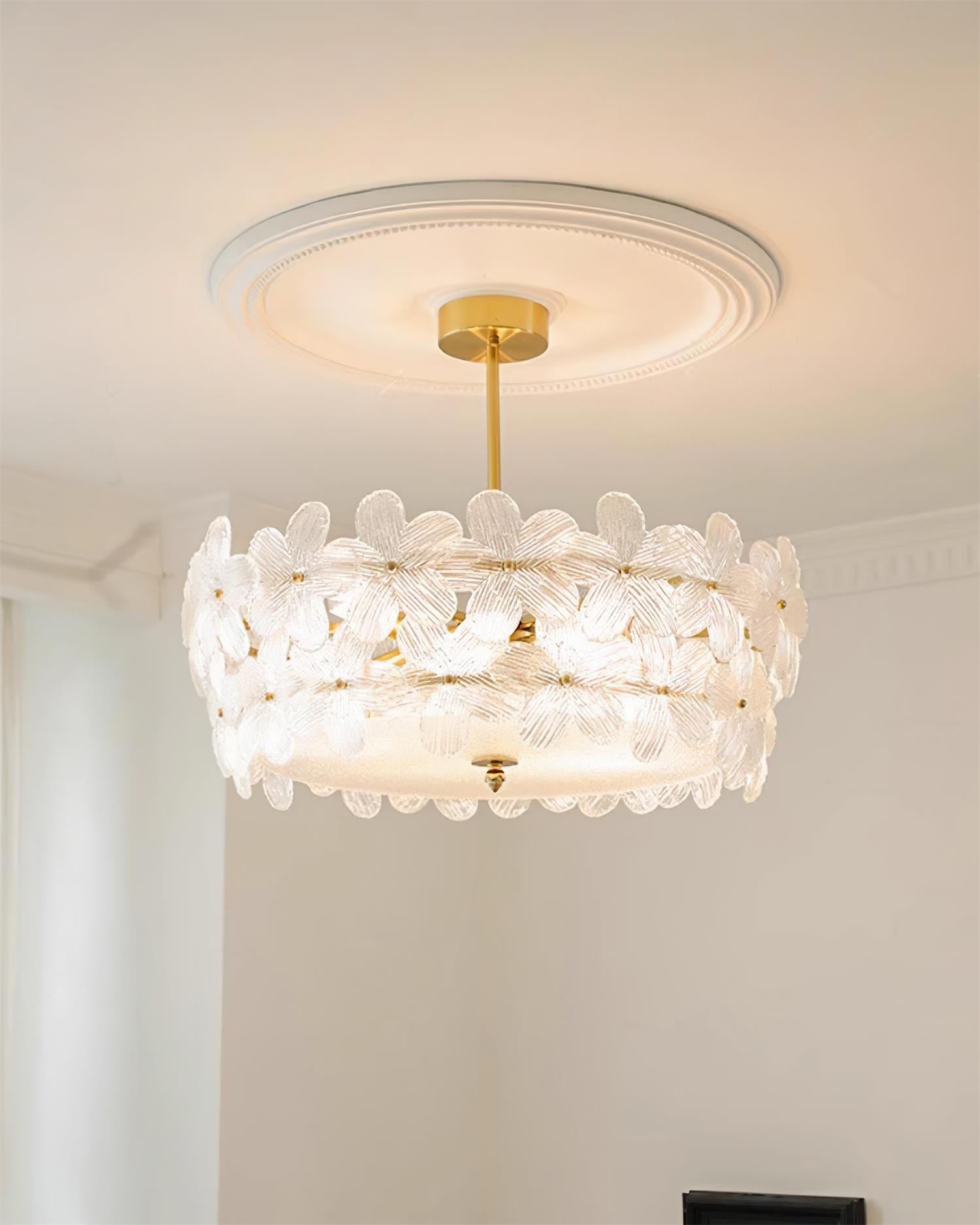 Fionel Glass Semi-Flush Mount Light - Lamp Copper