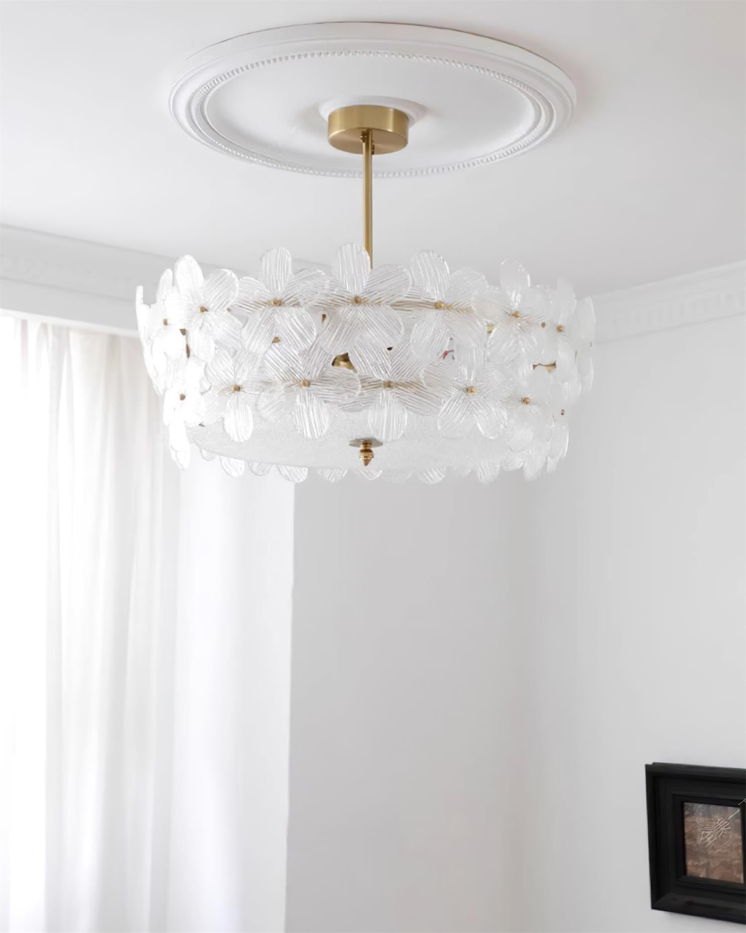 Fionel Glass Semi-Flush Mount Light - Lamp Copper
