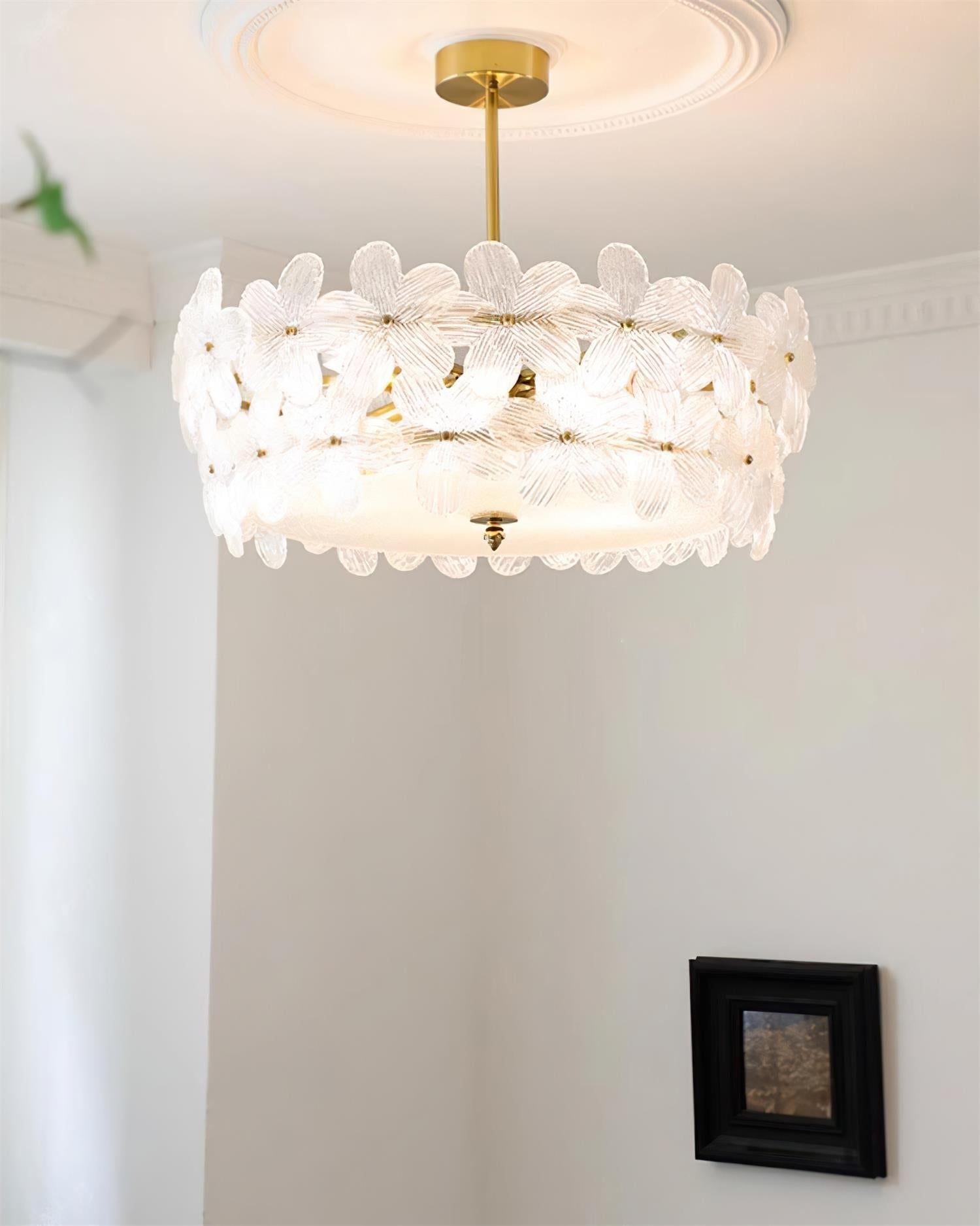 Fionel Glass Semi-Flush Mount Light - Lamp Copper