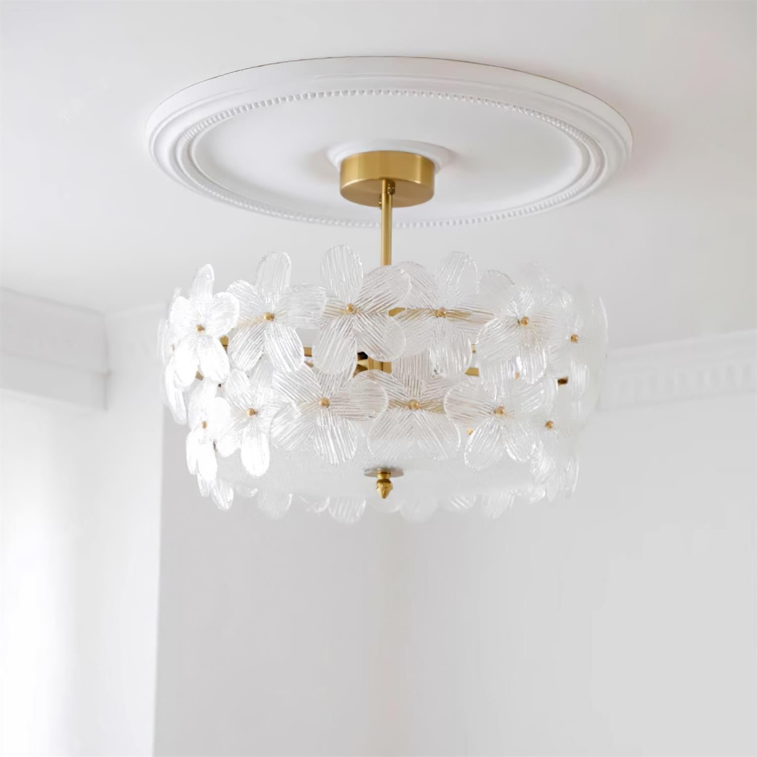 Fionel Glass Semi-Flush Mount Light - Lamp Copper