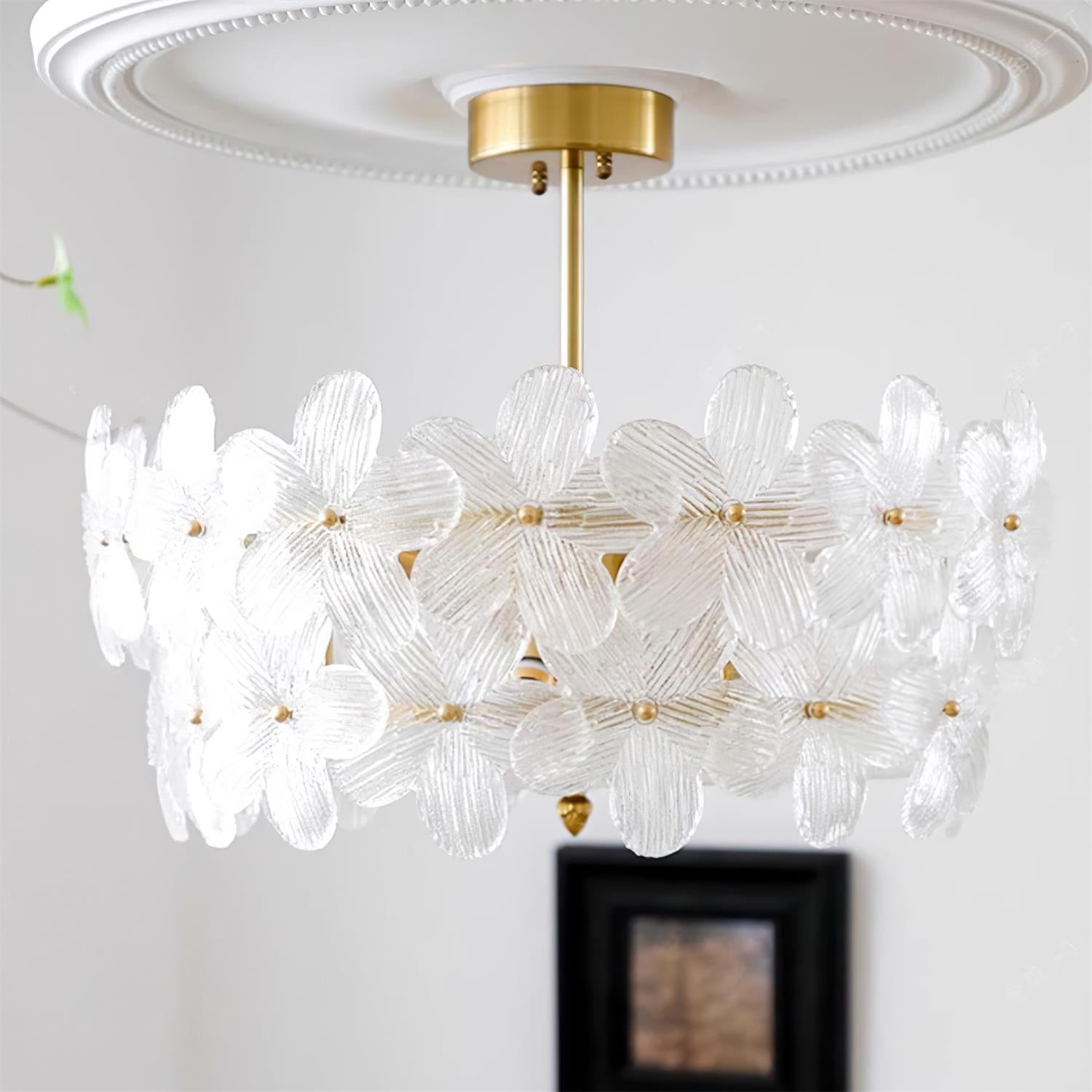 Fionel Glass Semi-Flush Mount Light - Lamp Copper