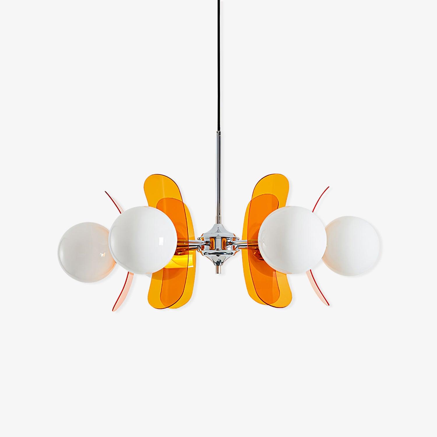 Ulano Chandelier Brown &Orange - Lamp Copper