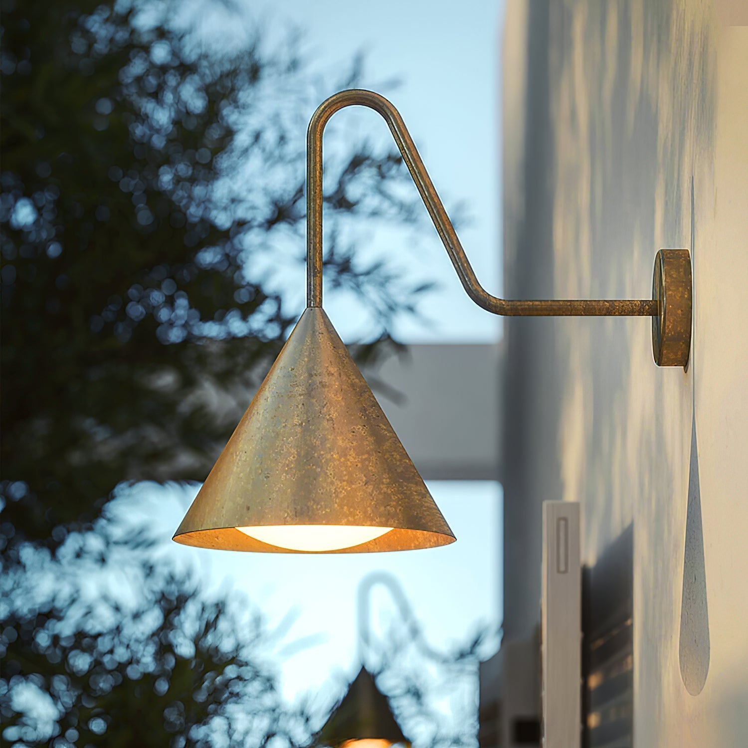 Whorl Vintage Industrial Metal Acrylic Wall Lamp - Lamp Copper