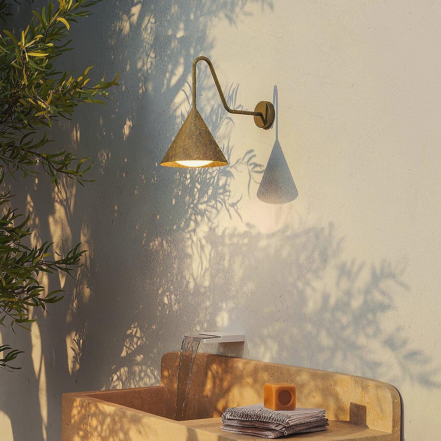 Whorl Vintage Industrial Metal Acrylic Wall Lamp - Lamp Copper