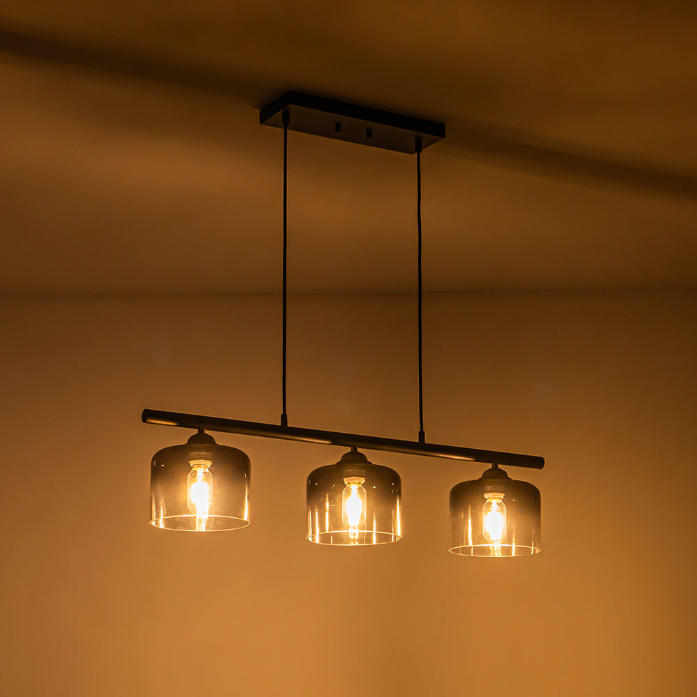 Valion Contemporary Gradual Smoked Glass Chandelier - Lamp Copper