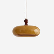 Eldom Amber Glass Shade Pendant Light - Lamp Copper