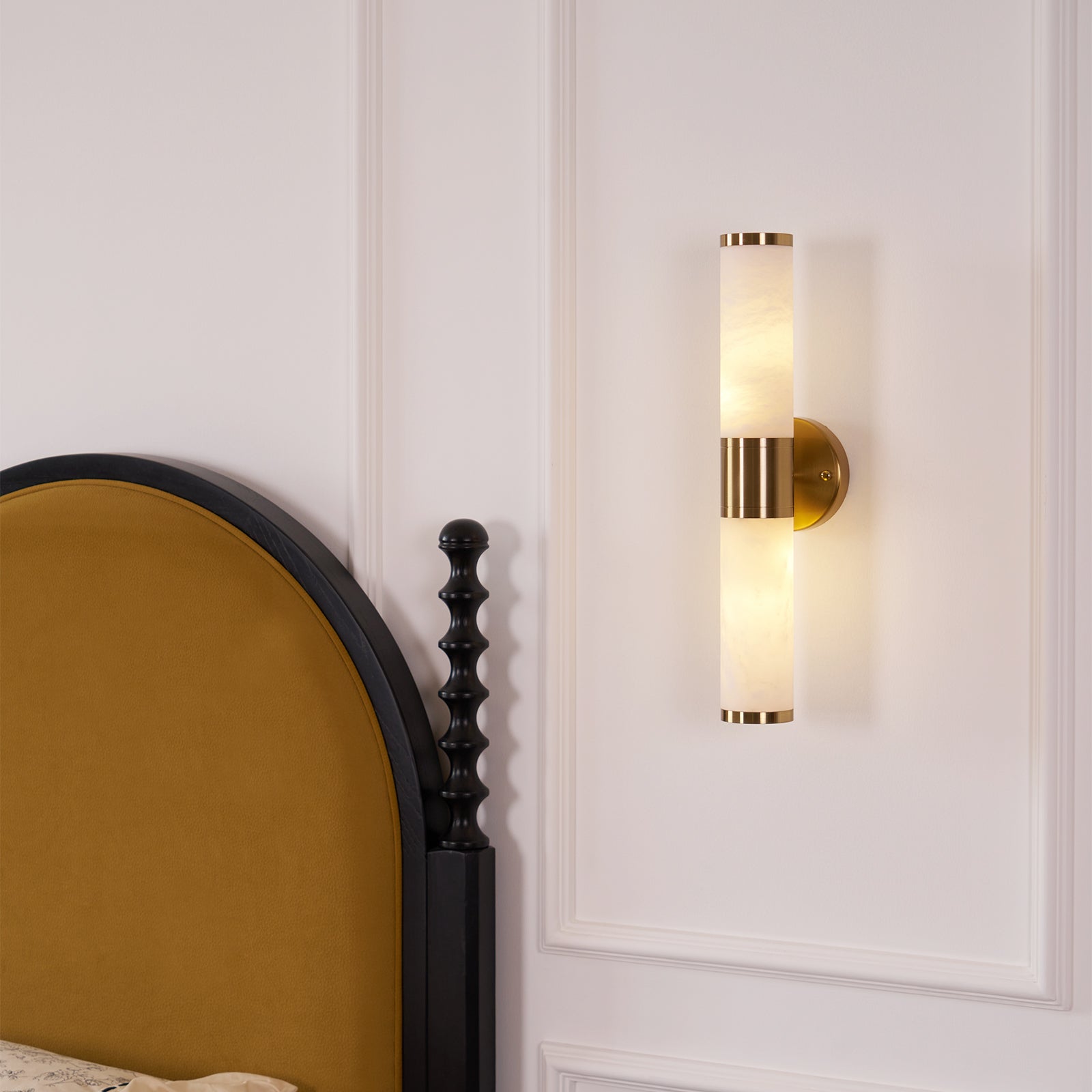 Kaia Minimalist Alabaster Wall Lamp - Lamp Copper