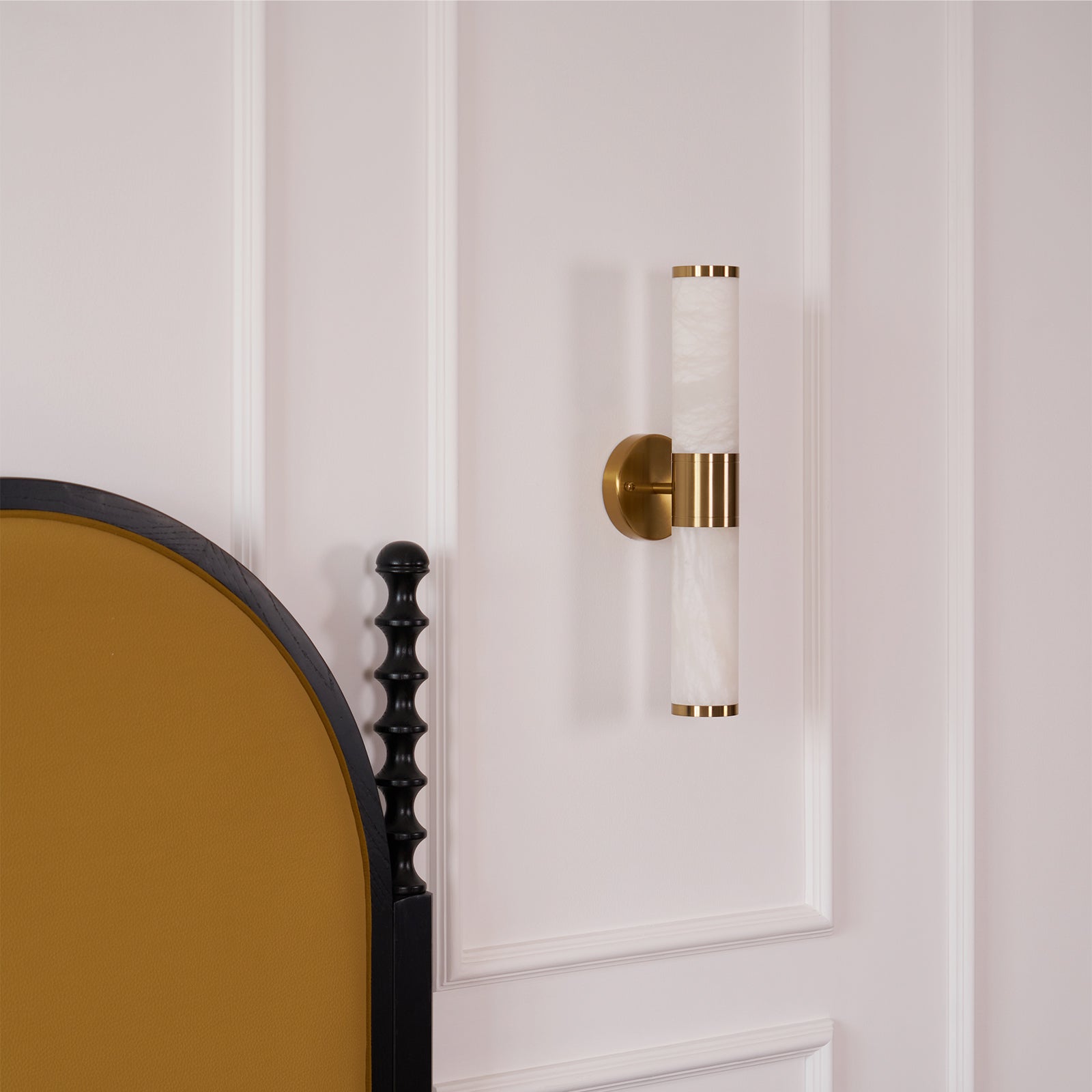 Kaia Minimalist Alabaster Wall Lamp - Lamp Copper